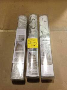 lot 75 image: NuWallpaper NU2679 Mirei Peel & Stick Wallpaper, Taupe Customer Returns See Pictures