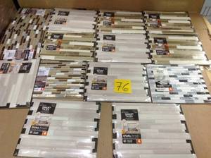lot 76 image: Milano Lino 11.55 in W x 9.63 in H Brown Peel and Stick Self-Adhesive Mosaic Wall Tile Backsplash (4-Pack) Customer Returns See Pictures