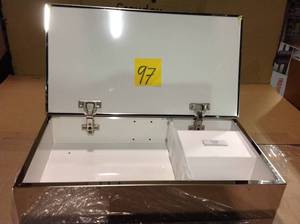 lot 97 image: 12 in. x 21.75 in. x 4 in. Mirrored Medicine Cabinet Customer Returns See Pictures