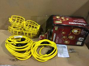 50 ft. 5-Bulb String Caged Work Lights by Husky&nbsp&nbspCustomer Returns See Pictures&nbsp