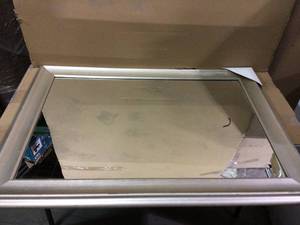 Medium Rectangle Silver Tone Hooks Contemporary Mirror (30 in. H x 42 in. W)&nbsp&nbspCustomer Returns See Pictures&nbsp