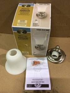 Ashhurst 1-Light Brushed Nickel Wall Sconce by Hampton Bay&nbsp&nbspCustomer Returns See Pictures&nbsp