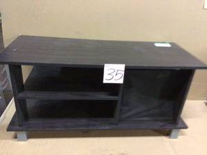 Simplistic 31.5 in. Espresso Black Wood TV Stand Fits TVs Up to 37 in. with Built-In Storage by Furinno&nbsp&nbspCustomer Returns See Pictures&nbsp