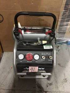 4.5 Gal. Portable Electric-Powered Silent Air Compressor by Husky&nbsp&nbspCustomer Returns See Pictures&nbsp