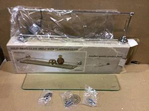 6 in. L x 2.2 in. H x 22 in. W Premier Railing Bathroom Shelf in Chrome&nbsp&nbspCustomer Returns See Pictures&nbsp