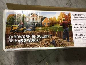 50 in. 26 cu. ft. Lawn Sweeper by AllFitHD&nbsp&nbspCustomer Returns See Pictures&nbsp