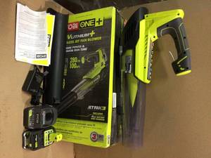 100 MPH 280 CFM ONE 18-Volt Variable-Speed Lithium-Ion Cordless Jet Fan Leaf Blower 4.0 Ah Battery and Charger Included by RYOBI&nbsp&nbspCustomer Returns See Pictures&nbsp