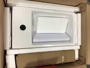 Home Decorators Woodmoore 19 in. W x 10 in. D Vanity in Gloss White with Integrated Vanity Top in White with White Sink open box not used see pictures