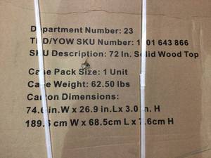 Lot of Husky Ready-to-Assemble 72 in. Solid Wood Top for 6 ft. Workbench and Husky Regular Duty 72 in. Solid Wood Work Surface not used open box see pictures