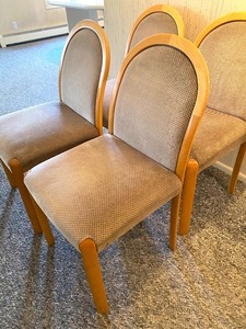 Four UpholsteredWood Frame Dining Room Chairs