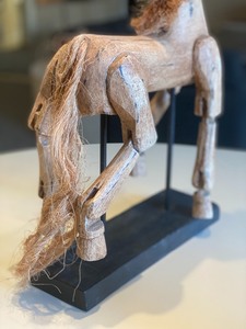 Carved Wooden Articulated Horse Figurine
