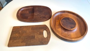 Three Dansk Wood Cutting BoardsServing Trays