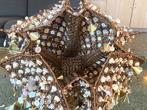 Artist Created Bright Colored Beaded Basket- John Garrett