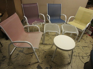 lot 519 image: PATIO CHAIRS, END TABLES