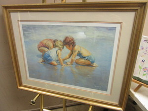 lot 535 image: BEACH BUMS ART PRINT, SIGNED, NUMBERED BY ARTIST LUCILLE RAAD