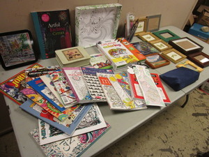 lot 576 image: COLORING, ACTIVITY BOOKS, ART SUPPLIES, COLORED PENCILS, ARTWORK, FRAMES, MORE