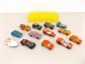 13 Authentic Original 1970s Lesney Matchbox Cars in Holder