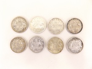 Lot of 8 Antique Australian Silver Six Pence Coins