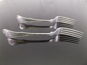 2 Antique Norwegian J. Tosrup .830 Silver Dinner Forks