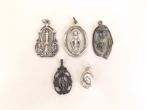 Lot of .925 Sterling Silver Virgin Mary Pendants and Charms