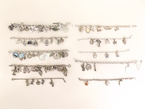 10 Vintage .925 Sterling Silver&nbspLOADED&nbspCharm Bracelets