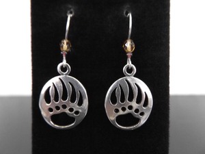.925 Sterling Silver Navajo Bear Claw Hook Dangle Earrings