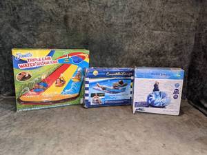 lot 119 image: Water Splash Slide, Convertible Lounger, Snow Tube