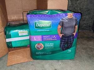 lot 120 image: Depend Night Defense Underwear for Men L - 2 Packs