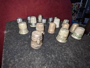 lot 73 image: Vintage Thimbles, Some Possibly Silver