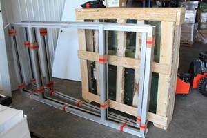 lot 207 image: Lot of (2) Metal Window Frame with Glass, Rubber Seals