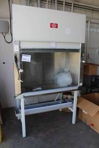lot 204 image: 2007 Nuaire NSF Stainless Steel Biological Safety Cabinet with Stand NU-425-400