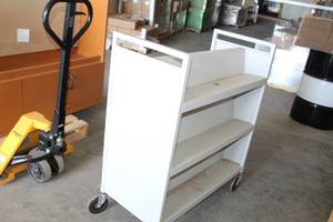 lot 246 image: Metal Library Book Cart 2-side 6-shelf