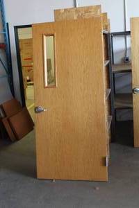 lot 227 image: Solid Wood Interior Door with Glass Window