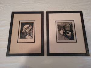 Pair of Signed Framed Lithographs