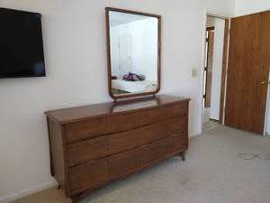 Rway MCM 9 Drawer Lowboy Dresser with Mirror