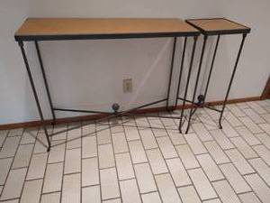 Stone Top Console Table and Plant Stand