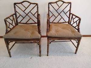 Pair of Arm Sitting Chairs with Cane Webbing