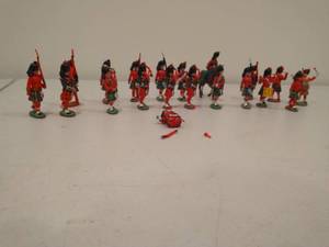 Collection of Parade Soldiers Pipers Of The Royal Scots Guards Marching Infantry In Kilts