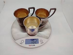 Three 835 Silver Cup Holders