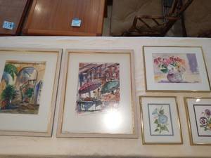 Five Pieces of Framed Artwork