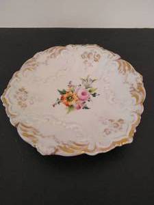 Floral Plate with KPM Logo and Vase