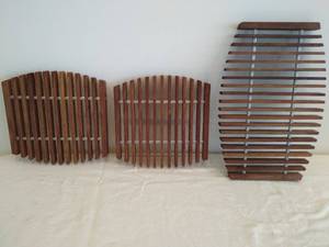 Three Vintage Wood Trivets