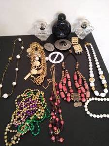 Collection of Costume Jewelry and Perfume