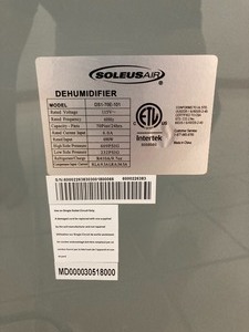 Soleus Air Dehumidifier
