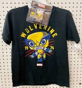 lot 68 image: Wolverine Pocket POP Funko Mini Bobblehead Figure & Youth T-Shirt