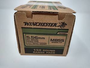 150 Rounds 5.56 Green Tip FMJ Ammunition