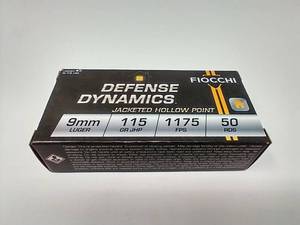50 Rounds 9mm Jacketed Hollow Point Ammunition