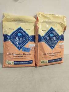 2 BAGS OF Blue Buffalo Life Protection Formula Large Breed Puppy Chicken & Brown Rice Recipe Dry Dog Food