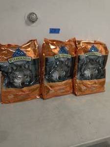 3 BAGS OF Blue Buffalo Wilderness Large Breed Chicken Recipe Grain-Free Dry Dog Food, 24-lb bag