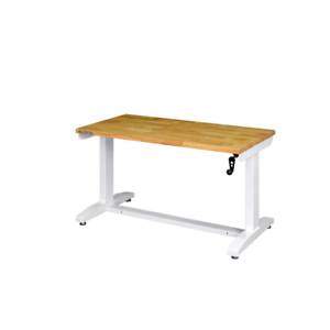 HUSKY 46 in. Adjustable Height Work Table in White